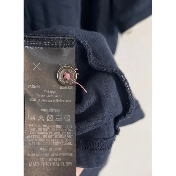 Ted Baker London Men’s Galton Tipped Polo Shirt Blue Size 4 - Picture 4 of 4